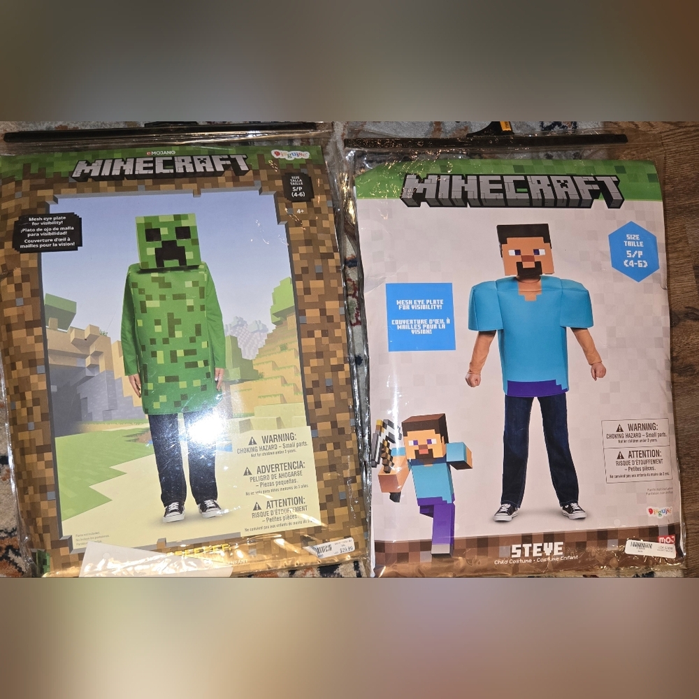 Creeper and Steve Kids Costume Set